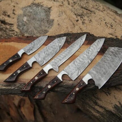 Handmade Damascus Steel Chef Tool Set | Artisan Kitchen Tools