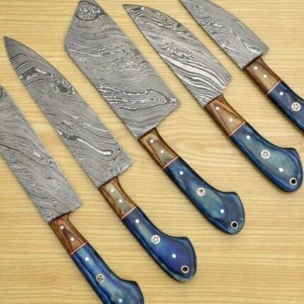 Handmade Damascus Steel Chef Tool Set | Artisan Kitchen Tools