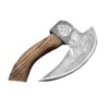 Hand forged Damascus steel pizza cutter axe
