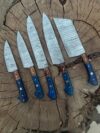 Handmade Damascus Steel Chef Set | Artisan Kitchen Tools