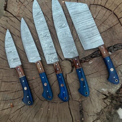 Handmade Damascus Steel Chef Set | Artisan Kitchen Tools
