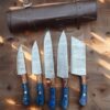 Handmade Damascus Steel Chef Set | Artisan Kitchen Tools