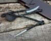 Handmade iron medieval cutlery set twisted handle