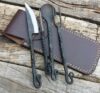Handmade iron medieval cutlery set twisted handle