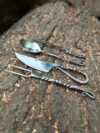 Handmade iron medieval cutlery set twisted handle